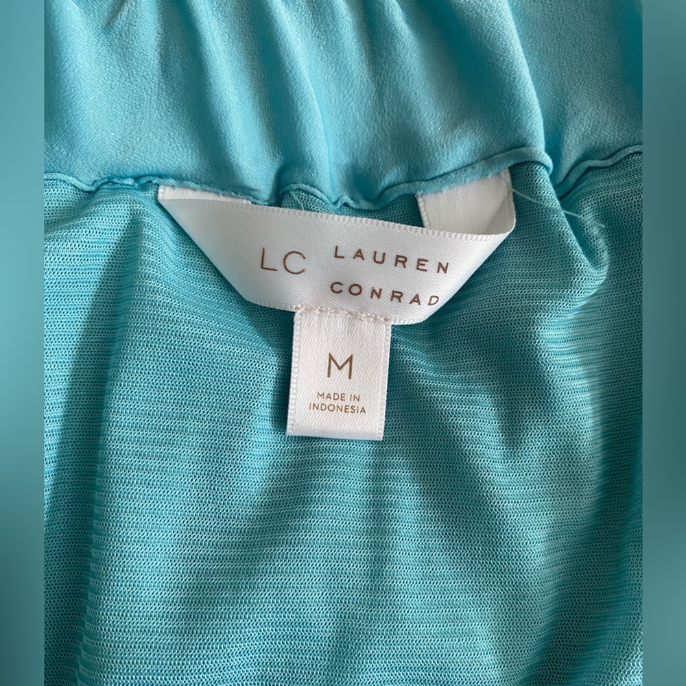 LC Lauren Conrad Asymmetrical Aqua Skirt - Picture 3 of 6
